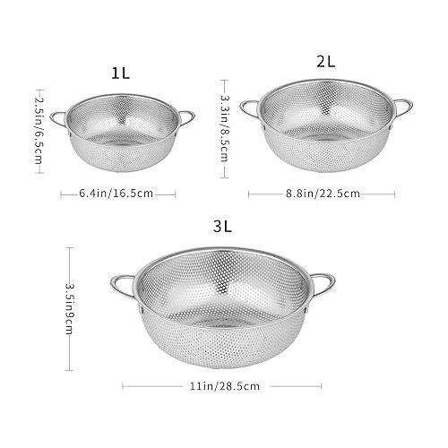  Velaze stainless steel mixing bowl, salad bowl set, 3 set/5 set serving bowl, sieve set of 3