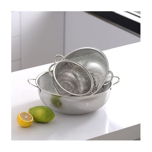 Velaze stainless steel mixing bowl, salad bowl set, 3 set/5 set serving bowl, sieve set of 3