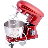 Karaca Multichef Kneading Machine Red, Food Processor, 1400 W, 5.5 L, Speed, Dough Machine with Whisk, Mixing and Kneading, Motor Power Mixer, Food Processor, Splash Guard Cover