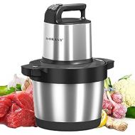 SOKANY 1500 W Electric Kitchen Chopper with 6.5 L Stainless Steel Bowl, Multi Chopper with 3 Speed Levels, Meat Grinder with 4 Blades for Meat, Onions, Fruit, Vegetables
