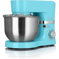 HEINRICHS Food Processor Kneading Machine Dough Machine 1300 W Kitchen Appliance Whisk Dough Hook Whisk Splash Guard 10 Adjustable Speeds XL 6.2 L Stainless Steel Bowl Low Noise (Turquoise)