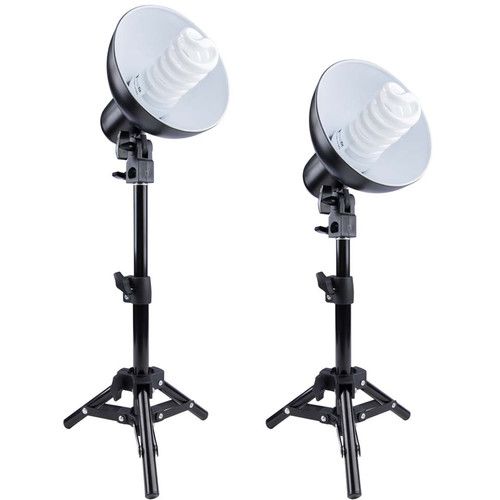  Studio Essentials Product Photography Kit with 2 Fluorescent Lights & 2 Magnetic Tables