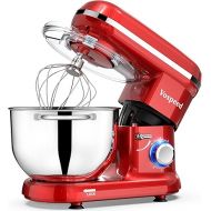 Vospeed Food Processor Kneading Machine for Baking, 1500 W 10 Speed Electric Kitchen Mixer with 6QT Bowl, Whisk, Hook, Egg Separator (Red)