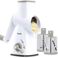 Cheese Grater, Manual Drum Grater with 3 Removable Drum Blades, Quick Cutting Vegetable Slicer, Ideal as a Potato Grater, Nut Grater with Crank, Nut Mill, Almond Mill
