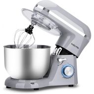 Swiss Pro+ Food Processors, Mixers & Mixers - Kitchen Mixer 1500 W - Dough Kneading Machine with Lid - Stainless Steel - Grey - 6 L