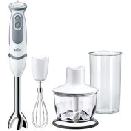 Braun hand blender MQ 5235WH hand blender - MultiQuick 5 Vario hand blender with stainless steel blender base, 1000 watt, incl. 3-part accessory set, white / gray