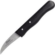 Clauss Paring Knife from Solingen, Kitchen Knife Small with Ergonomic Wooden Handle Made of Beech in Black and Double Rivet Pins, Sharp Curved Blade in Bird's Beak Shape, 15 cm, CL-20002