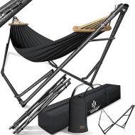 KESSER® Vill Hammock with Frame Metal Foldable Adjustable Sturdy Frame Indoor & Outdoor with Carry Bag + Bag Hanging Chair Hammock Frame Camping Garden Pool Balcony Patio Anthracite