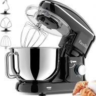 Planetaria Kneading Machine, Facelle 1500W 6.2L Food Processor with Stainless Steel Bowl, Whisk, Dough Hook, Whisk for Sweets, Dishwasher Safe (Black)
