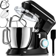 MalTec Planet Food Processor MaltecChef 2200W Kneading Machine Mixing Hook, Dough Hook, Whisk, Splash Guard, 6 Speeds and 4 Functions, Kitchen Robot Black 6L