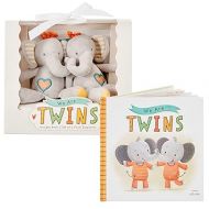 Tickle & Main We Are Twins, Baby and Toddler Gift Set for Twins, Memory Book and Set of 2 Plush Elephant Rattles for Boys and Girls