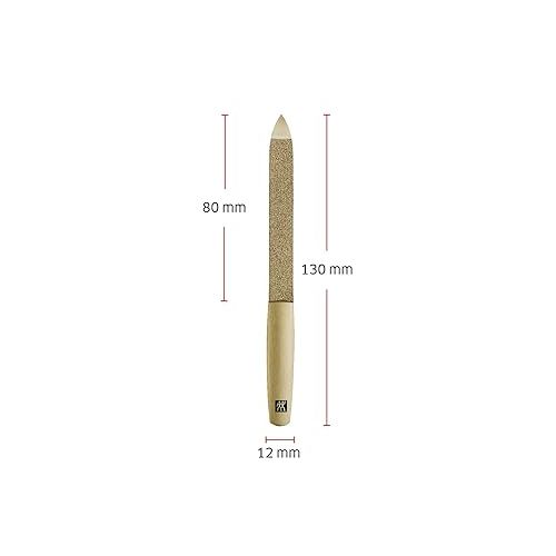  ZWILLING Nail File, Shaping File, Double Sided Stainless Steel for Finger- and Toenails, Premium Nail Cleaner, Gold Edition, 130 mm