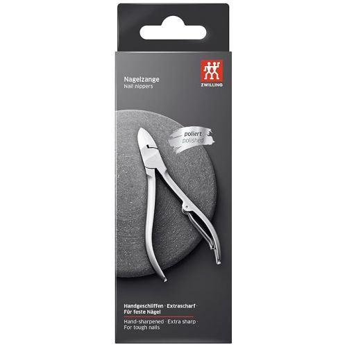  ZWILLING Nagelzange (Scharfe Schneiden fur Feste Nagel, Ergonomisches Design, Hypoallergen, Praziser Schnitt), Poliert, Silber, 110 mm