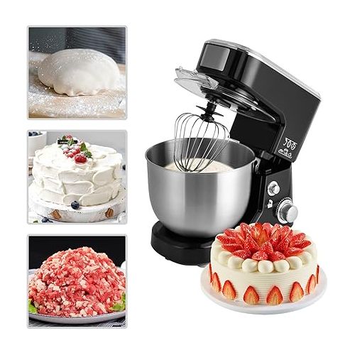  3in1 Kuchenmixer, 1000W 5L/1.1gal ElektrischStandmixer, Hochleistungsmixer 3Gange Kuchenmaschine fur Kuche, Restaurant, Backerei Teig-Standmixer mit Purierhaken|Quirl|Schneebesen|Spachtel