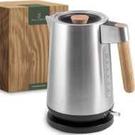 WALDWERK Design Kettle - 3000 Watt - 1.7 L - Stainless Steel Kettle - Kettle with Real Oak Wood Handles and Rustproof 304 Stainless Steel