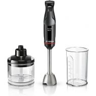 Bosch ErgoMaster Series 4 MSM4B620 Hand Blender, Single Hand, 4 Stainless Steel Blades, Wear-free Ceramic Coupling, Chopper, QuattroBlade, Mixing Cup, AntiSplash Function, 1000 W, Black