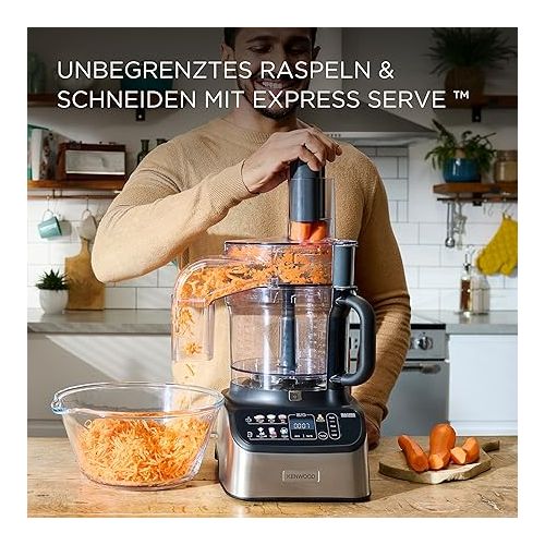  Kenwood MultiPro OneTouch FDM73.850SS Compact Food Processor & Stand Mixer, 12 Accessories, 6 Automatic Programmes, Variable Speed & Pulse Function, Integrated Scale, 1000 W, Silver