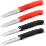 HEISO Paring Knives Set of 4 - Sharp Kitchen Knives Made of Stainless Steel with Plastic Handle - Vegetable Knife Made in Solingen - with Free Regrinding Service