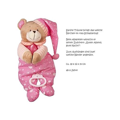  dubistdaⓒ Nappy Cake Twins Bear Siblings Including 2 x Music Boxes Teddy Bear - Gift for Twins for Birth - Includes 2 Cute Music Boxes / 50 Pieces (Pink/Blue)