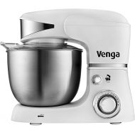 Venga! VG M 3014 WH Food Processor, 5 L Stainless Steel Bowl, Four Accessories, Recipe Book, 1000 W, White
