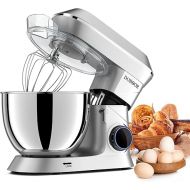 9.5 L Food Processor Kneading Machine 1500 W, DOBBOR Mixing Machine with Whisk, Dough Hook, Whisk, Splash Guard, 7 Speed Planetary Mixing System, Quiet and Multifunctional (Silver)