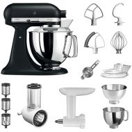 KitchenAid Artisan 5KSM175PSEBK Food Processor Starter Pack Including Vegetable Cutter Meat Mincer and Many Accessories (Cast Iron Black)