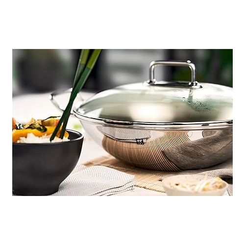  Zwilling 40992-332-0 Plus Wok, Stainless Steel, Diameter 32 cm