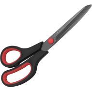 KUONIIY Scissors Ultra Sharp Titanium Coated Soft Comfort Grips Multipurpose Scissors Black-Red 7.75