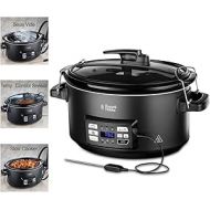 Russell Hobbs 3-in-1 Multi-Purpose Cooker (Sous Vide Cooker, Slow Cooker, Casserole Dish with Core Temperature Sensor), Dishwasher Safe, 6.5 L Ceramic Pot, Digital Display, Temperature Display, Timer, 25630-56