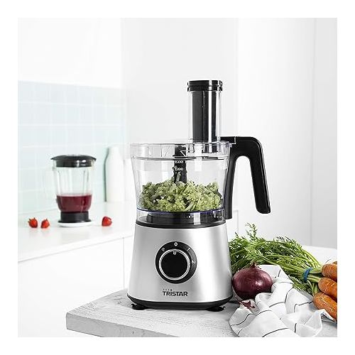  Tristar Universal Food Processor - Stand Mixer and Chopper in One, 1.5 L Capacity, 600 Watt, 2 Power Levels, with Pulse Function, MX-4823