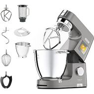 Kenwood Titanium Chef Patissier XL KWL90.034SI, Food Processor with Integrated Scales & 7 L Mixing Bowl with Heat Function, 1400 Watt, incl. 4 Piece Patisserie Set, Silver