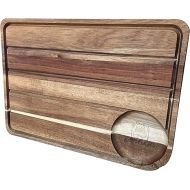 Kohlfuchs Premium Chopping and Roasting Board - 100% Acacia Wood - Can be Used on Both Sides - Clean Juice Drain - No Spills