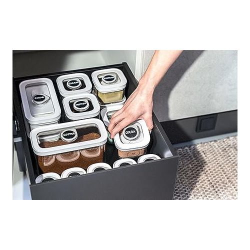  ZWILLING Fresh & Save Cube Box, Size 3M, Modular & Stackable Storage Jar, Airtight & Vacuum Storage, Dishwasher Safe, Transparent