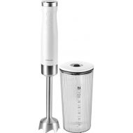 ZWILLING ENFINIGY Stainless Steel Hand Blender, Puree Stick & Hand Mixer with Stainless Steel Winglet Blade and 600 ml Measuring Cup, Silver-White