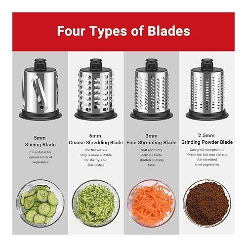  Stainless Steel Slicer Shredder Attachment for KitchenAid Mixer, Cheese Grater Attachment for Kitchenaid, Vegetable Slicer Attachment for Kitchenaid, GVODE Food Processor Attachment, G1806S, Silver