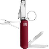 ZWILLING Stainless Steel Multi-Tool with Keyring, Manicure and Pedicure Tool for Travel, Red, 75 mm