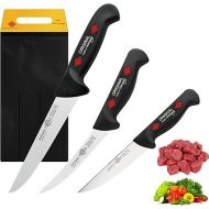 EIKASO Solingen 3-Piece Professional Knife Set Butcher Knife Set Butcher Knife Set with Non-Slip Handle for Professionals and Private Use