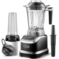 AMZCHEF Blender Smoothie Maker - 2000 W Blender - Mixer High Performance Mixer with LED Time Display - 6 Pro Sharp 3D Blades - 22000 rpm Stand Mixer - 1.85 Litre Bottle and 600 ml Portable Bottle