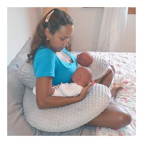  Traumreiter Twin Pillow Nursing Pillow for Twins with Waxable Cover Grey + Lumbar Support + Seat Belt Nursing Pillow Twins Twin Nursing Pillow Baby Equipment Nursing Pillow Twin Pillow