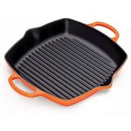 Le Creuset Signature 20200300900422 Tall Square Cast Iron Grill Pan with Auxiliary Handle for All Hobs and Ovens, 30 cm, Oven Red