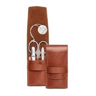 nippes Solingen Whiskey Manicure Set, Practical Pocket Size, 3 Pieces, Stainless Steel, Rust- and Nickel-Free, Cowhide Case in Brown, Nail Scissors Set, Made in Solingen/Germany