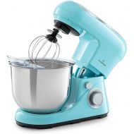 Klarstein Bella Food Processor - Kneading and Mixing Machine with 6 Speed Levels, Stainless Steel, Pulse Function, Planetary Mixing System, 3 Mixing Attachments, 1,300W, Turquoise