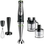 Braun MultiQuick 9 MQ Hand Blender - with Active PowerDrive and SplashControl, incl. Masher, Vegetable Masher, Blender, Chopper & Whisk, 1200 Watt, Black/Stainless Steel