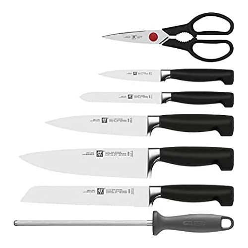  Zwilling, 35140-000-0 Four star knife block, FRIODUR ice-hardened, with sharpening steel and scissors, 8 pieces, light brown