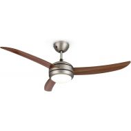 Klarstein El Paso Ceiling Fan - 2-in-1: Fan & Ceiling Light, Diameter: 132 cm, 3 Blades, Air Flow Rate: 10.344 m³/h, 3 Speed Settings., brown