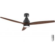 Cecotec Deckenventilator EnergySilence Aero 5300 Black&Wood Design. 30 W, Durchmesser 52 Zoll mit 3 Flugeln, DC-Motor, LED-Licht, Fernbedienung, Timer und Winter-Sommer-Modus