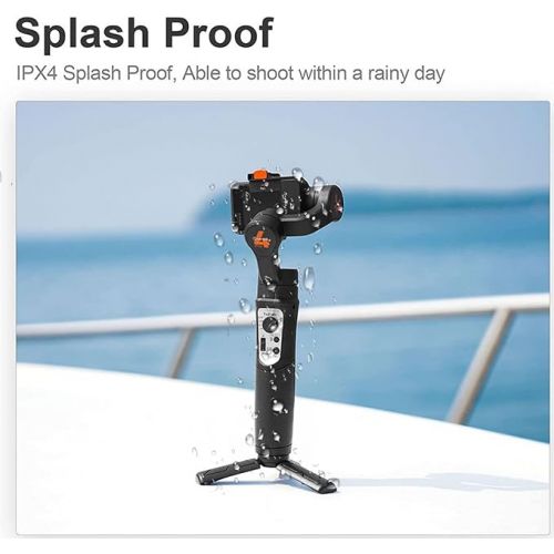  hohem iSteady Pro 4-Gimbal Stabiliser 3 Axis Compatible with GoPro 12/11/10/9/8/7/6/5, for Osmo Action/Insta360 One R and Other Action Cameras IPX4 Splash-Proof