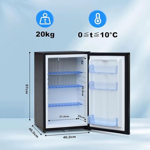  SMETA Camping Refrigerator, Caravan Fridge, Fridge 12 V 230 V, Fridge Car 12 V, 50 L, 0-10 °C, Fridge for Car, Caravan, Dorm, Van, Office, Truck, Silent, Black