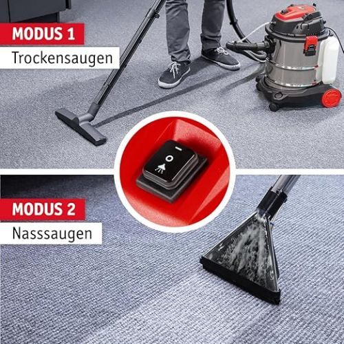  WALTER Washing Vacuum Cleaner 1600W Upholstery Cleaner Carpet Cleaning Machine Wet Vacuum Dry Vacuum Fast Effective Easy to Use Powerful Suction with 20L Collection Container