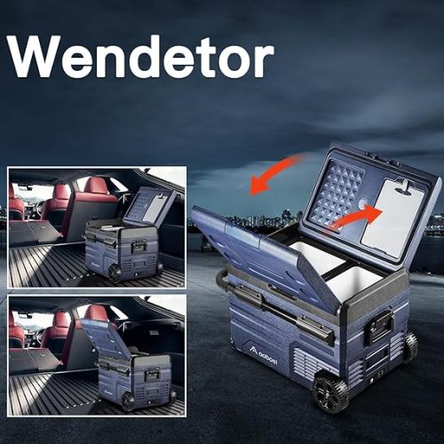  AAOBOSI 35L Compressor Cool Box Dual Zone, Cool Box Car with WiFi App Control, USB Connection, 12/24 V and 100-240 V Cool Box up to -20 °C for Car, Truck, Boat, Motorhome, Camping